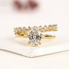 Classic Oval Cut Moissanite Diamond Ring Set for Engagement, Wedding, and Anniversary Celebrations