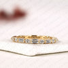 2.00 TCW Baguette & Marquise Lab Grown Diamond Band Vintage Inspired Alternating Stone Anniversary Ring, Elegant Stackable Band & Timeless Everyday Ring