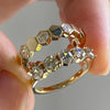 Modern Hexagon Lab Grown Diamond Ring in Unique Stackable Band for Women