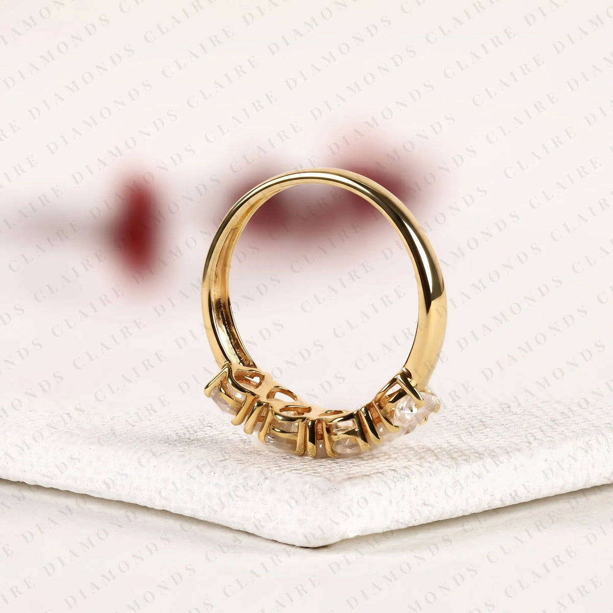 1.75 tcw pear cut lab grown diamond band in gold elegant pear shape eternity wedding band for women