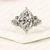 Marquise Cut Lab Grown Diamond Engagement Ring Nature Inspired Floral Ring Vintage Leaf Wedding Ring Unique Proposal Ring