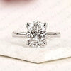 Oval Cut Lab Grown Diamond Solitaire Engagement Ring, Four Prong Hidden Tulip Setting, Minimalist White Gold Proposal Ring