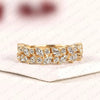 1.50 TCW Marquise & Round Cut Moissanite Diamond Nature Inspired Gold Band Ring Half Eternity Wedding Band
