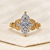 Marquise Cut Lab Grown Diamond Engagement Ring Nature Inspired Gold Vine Ring with Leaf Vintage Luxury Wedding Ring for Women