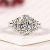 Oval Cut Lab Grown Three Stone Engagement Ring in Solid Gold | Classic Oval Diamond Style Bridal Ring for Women