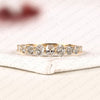 1.32 TCW Oval And Round Cut Moissanite Diamond Half Eternity Wedding Band, Anniversary Band for Women