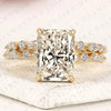 Designer Radiant Cut Lab Grown Bridal Ring Set with Marquise and Round Diamond Accents