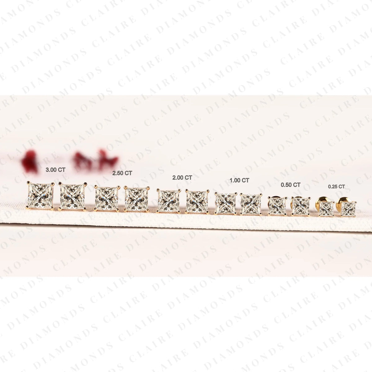 princess cut moissanite diamond stud earrings diamond solitaire earrings modern minimalist fine jewelry