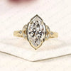Vintage Marquise Cut Lab Grown Diamond Engagement Ring in Art Deco Inspired Promise Ring