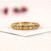0.42 TCW Round Cut Moissanite Diamond Band Vintage Engraved Gold Wedding Elegant Diamond Anniversary Band for Women
