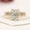 Designer Radiant Cut Lab Grown Bridal Ring Set with Marquise and Round Diamond Accents