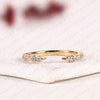 0.50TCW Open Gap Round Cut Lab Grown Diamond Gold Ring With Marquise-Cut Diamond On The Ends, Minimalist Promise Ring, Adjustable Wedding Band for Women.
