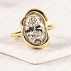 Oval Lab Grown Diamond Organic Bezel Set Engagement Ring – Solitaire Ring for Women – IGI Certified Gift