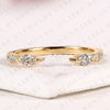 0.50TCW Open Gap Round Cut Moissanite Diamond Gold Ring With Marquise-Cut Diamond On The Ends, Minimalist Promise Ring, Adjustable Wedding Band for Women.