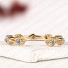 0.27 TCW Round Diamond Wedding Band Moissanite Diamond Stackable Ring Minimalist Yellow Gold Anniversary Band Modern Bridal Ring Dainty Everyday Fine Jewelry.