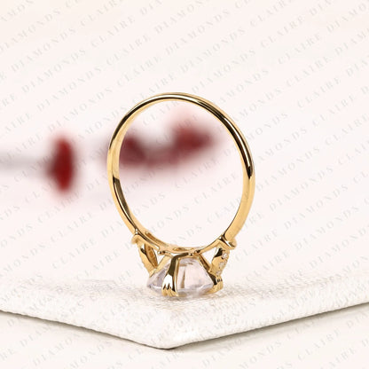 Cushion Rose Cut Lab Grown Diamond Engagement Ring Vintage Setting Unique Bridal Ring with Antique Inspired