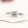 Princess Cut Lab Grown Diamond Solitaire Engagement Ring, Classic Four Prong White Gold Ring, Minimalist Proposal Ring