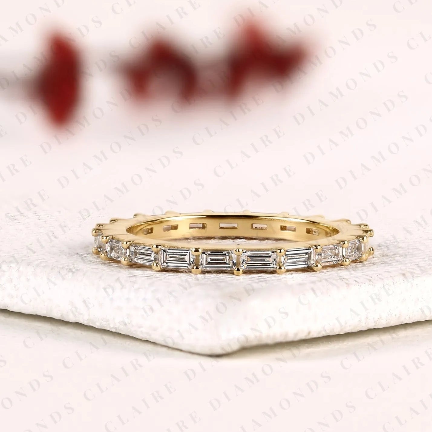 2.64 tcw baguette lab grown diamond band elegant wedding band modern eternity band sustainable fine jewelry gift for her