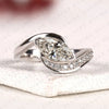 Marquise Cut Lab Grown Diamond East West Bypass Engagement Ring in Gold With Round Side Stones , Modern Bridal Jewelry.