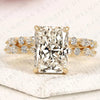 Designer Radiant Cut Moissanite Bridal Ring Set with Marquise and Round Diamond Accents