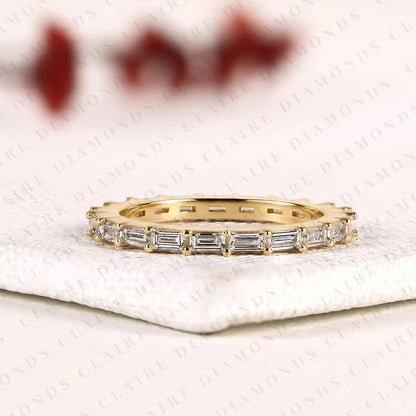2.64 TCW Baguette Moissanite Diamond Band Elegant Wedding Band Modern Eternity Band Sustainable Fine Jewelry Gift for Her