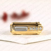 Luxury Baguette Cut Moissanite Diamond Engagement Ring in Gold With Round Accent Side Diamonds For Men.