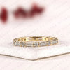 1.50 TCW Baguette & Round Moissanite Diamond Eternity Band in Gold - Stackable Wedding Band.