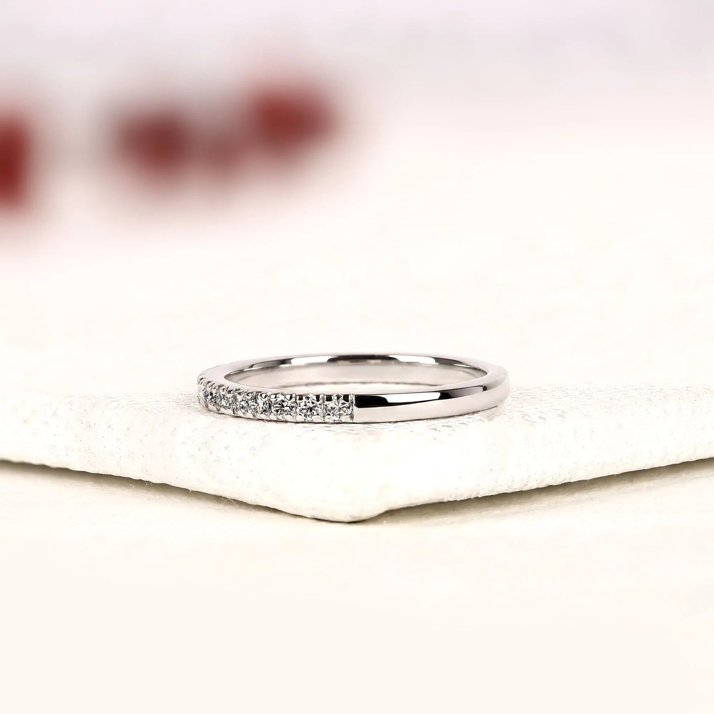 0.30 tcw timeless round brilliant lab grown diamond eternity wedding band with delicate pavé set sparkling accents