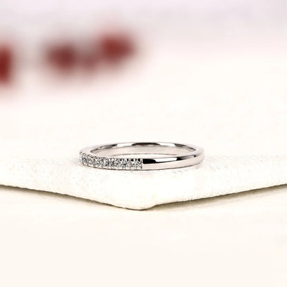 0.30 TCW Timeless Round Brilliant Lab Grown Diamond Eternity Wedding Band with Delicate Pavé Set Sparkling Accents