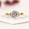 Hexagon Cut Moissanite Diamond Engagement Ring, Bezel Set Solitaire Ring, Minimalist Gold Bridal Ring, Modern Geometric Wedding Ring