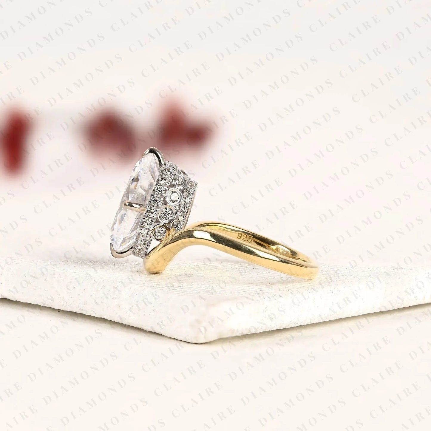 oval cut solitaire lab grown diamonds two tone engagement ring with sculpted gold band – modern elegance redefined