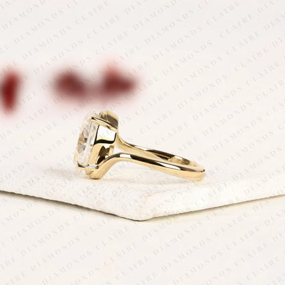 Bypass Oval Cut Lab Grown Diamond Engagement Ring | Modern Solitaire Promise Ring for Everyday Luxury Wear