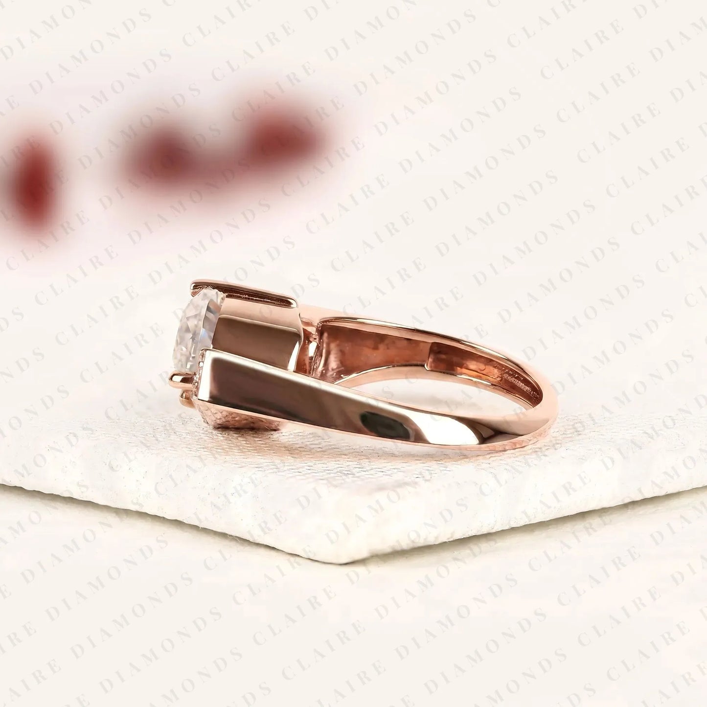modern flame cut lab grown diamond halo engagement ring with exceptional brilliance