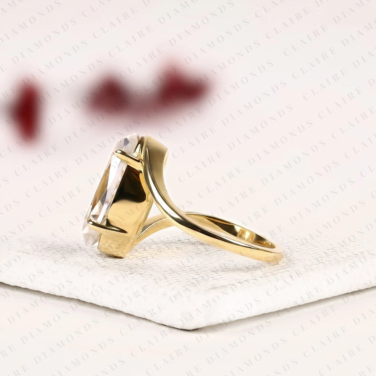 old mine moval cut lab grown diamond engagement ring | unique gold solitaire ring | vintage inspired modern bridal jewelry