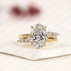 Nature Inspired Oval Cut Moissanite Diamond Engagement Ring Side Stone Marquise Wedding Ring