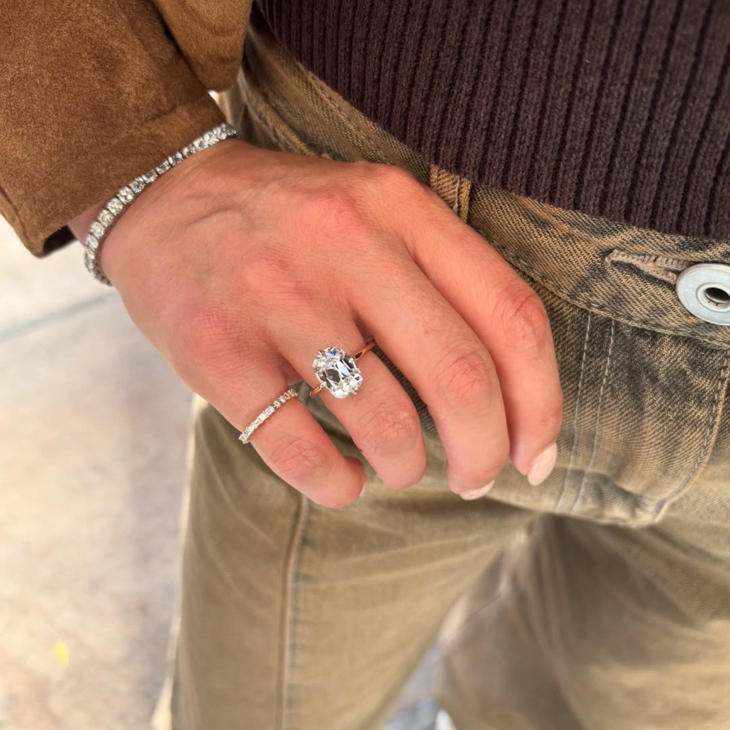 old mine elongated cushion moissanite engagement ring gold vintage wedding anniversary ring