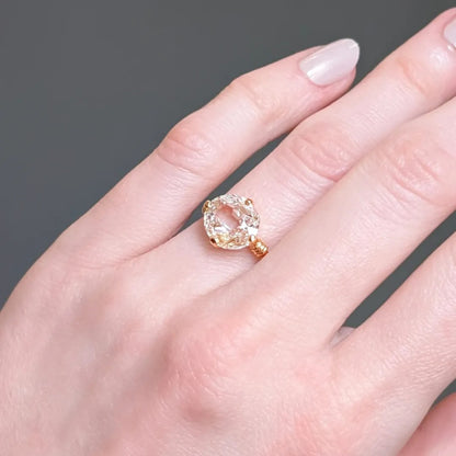 Cushion Rose Cut Moissanite Engagement Ring Unique Gold Solitaire Wedding Ring