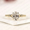 Oval Cut Lab Grown Diamond Engagement Ring Vintage Floral Gold Ring Nature Inspired Solitaire Promise Ring for Women