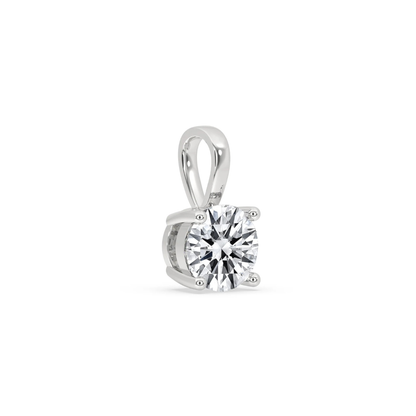 1 CT Round Cut Moissanite Pendant - side view
