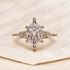 Dutch Marquise Cut Moissanite Diamond Engagement Ring with Kite Cut Side Stones Luxury Wedding Ring for Women