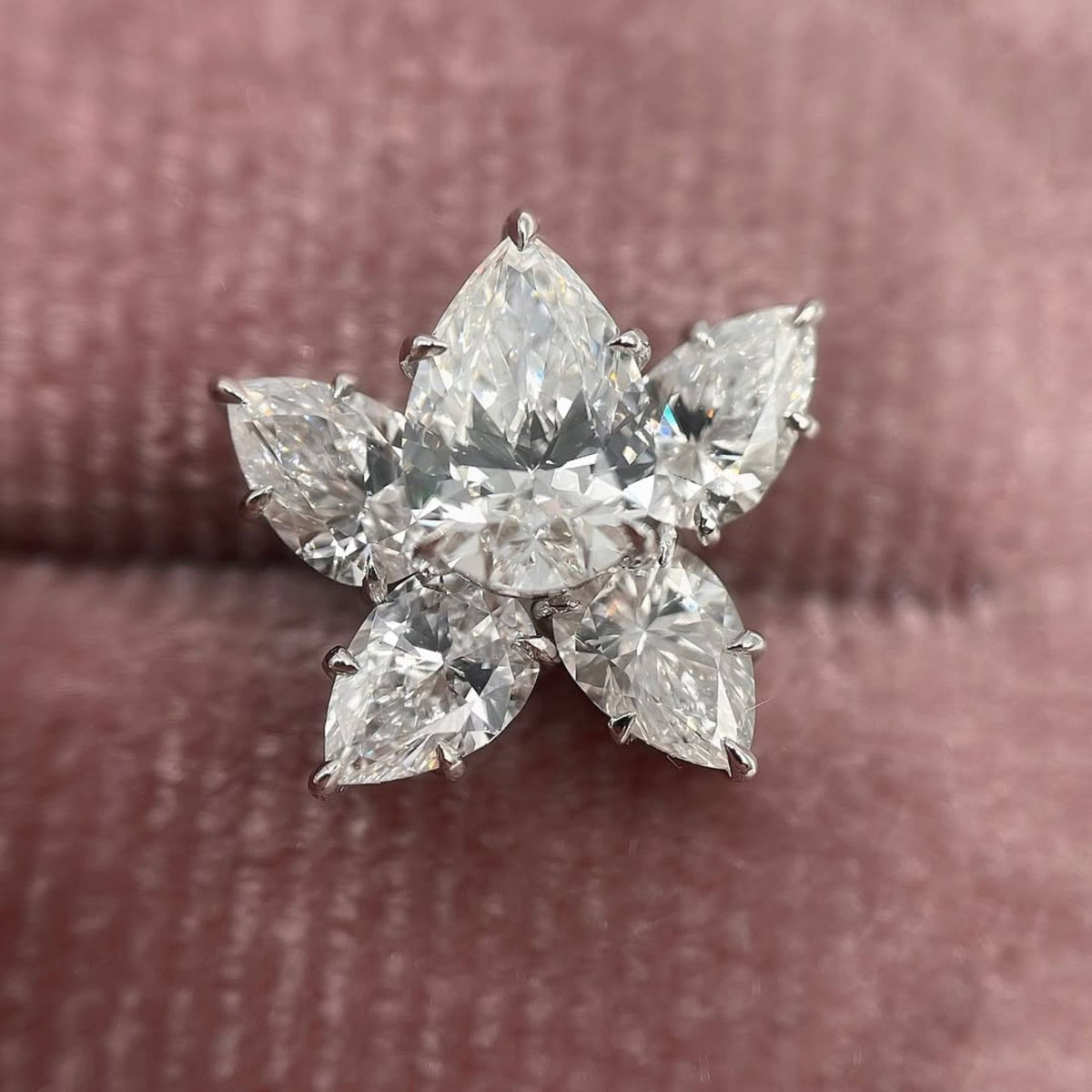 2.00 tcw floral marquise & round cut lab grown diamond stud earrings, luxury flower cluster diamond earrings wedding gift earrings