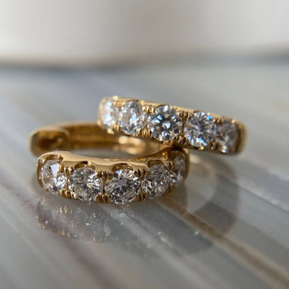 1.50 TCW Round Cut Lab Grown Diamond Huggie Hoop Earrings in Gold Minimalist Everyday Luxury Hoop Earrings for Women