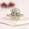 Oval Moissanite Diamond Engagement Ring in Gold | Hidden Halo Ring With Tulip Set Gold Ring.