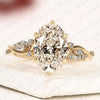 Oval Cut Nature Inspired Moissanite Diamond Engagement Ring Floral Vine Gold Ring Vintage Leaf Wedding Ring for Women