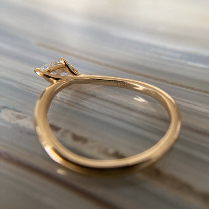 Elegant East West Marquise Moissanite Diamond Ring in Minimalist Solitaire Engagement Ring
