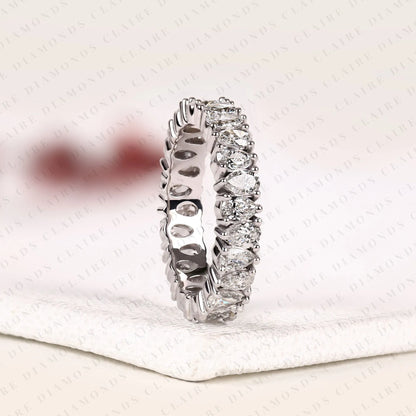 3.50 TCW Pear Cut Lab Grown Diamond Band Eternity Wedding Stackable Band Elegant Anniversary & Bridal Jewelry