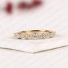 0.95 TCW Round Cut Lab Grown Diamond Wedding Band  Shared Prong Diamond Half Eternity Band Minimalist Anniversary Band for Women