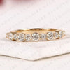0.95 TCW Round Cut Lab Grown Diamond Wedding Band  Shared Prong Diamond Half Eternity Band Minimalist Anniversary Band for Women
