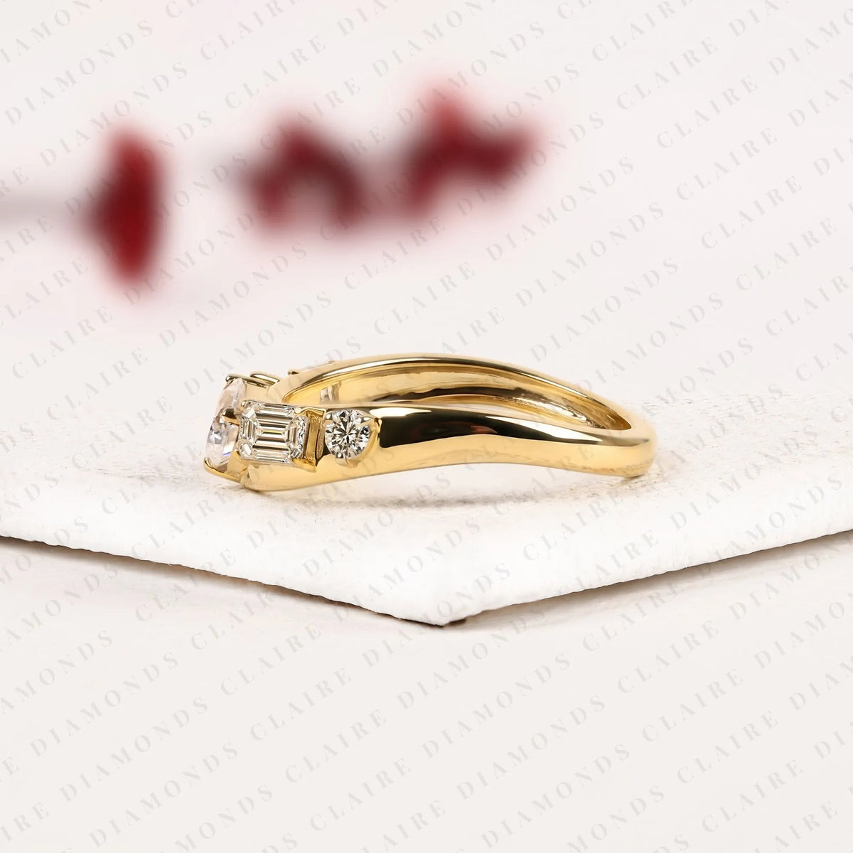 1.15 TCW Princess & Round & Pear & Emerald Cut Band – photo 3