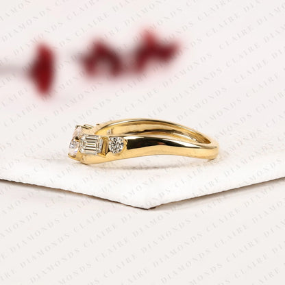 1.15 TCW Princess & Round & Pear & Emerald Cut Band – photo 3